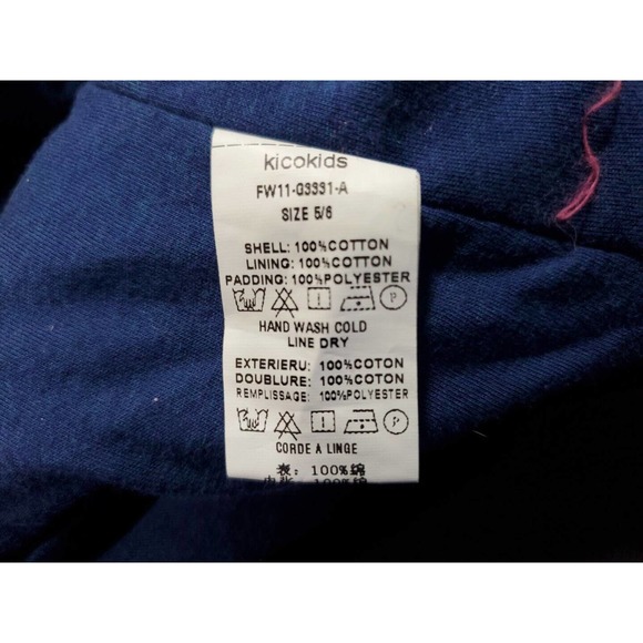 Kico for Anthropologie 5/6 Velvet Velour Quilted Blue Yellow Child's Snap Jacket - Picture 8 of 9